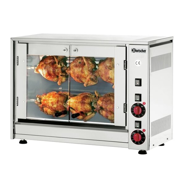 Kippengrill | P6 | 6 Kippen | 2 Spiesen | Elektrisch | 2.8kW | 230V | Binnenverlichting