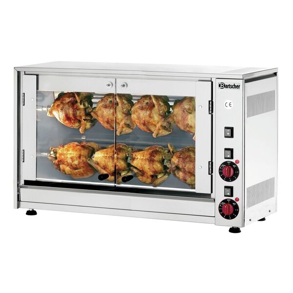 Kippengrill | P8N | 8 Kippen | 2 Spiesen | Elektrisch | 3.5kW | 230V | Binnenverlichting