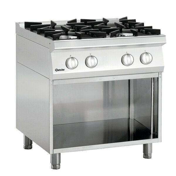 Gasfornuis | Serie 700 | 4 Pitten: 2x6.2kW + 2x8.5kW | 29.4kW | Open Onderbouw | 799x610x850-900(h)mm