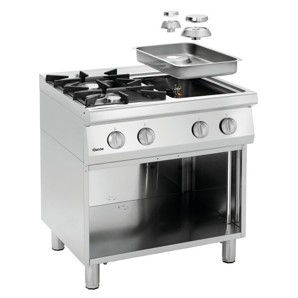 Gasfornuis | Serie 700 | 4 Pitten: 2x6.2kW + 2x8.5kW | 29.4kW | Open Onderbouw | 799x610x850-900(h)mm