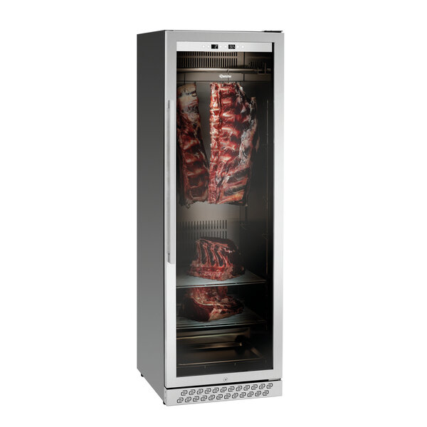 Dry Age-Kast | 380L | 1 Deur | 7 Roosters | 2–14°C | 410W | Driedubbele Beglazing Met UV-filter | UV-lamp | Actieve Koolstoffilter