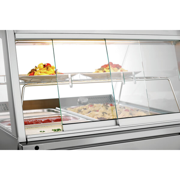 Warmhoudvitrine | GN2110-R | 2x1/1 GN, 95L | Droog Verwarmd | 30-110°C | 2100W, 230V | Schuifdeuren Achterzijde