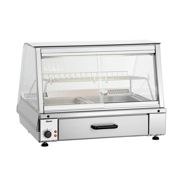 Warmhoudvitrine | GN2110-R | 2x1/1 GN, 95L | Droog Verwarmd | 30-110°C | 2100W, 230V | Schuifdeuren Achterzijde