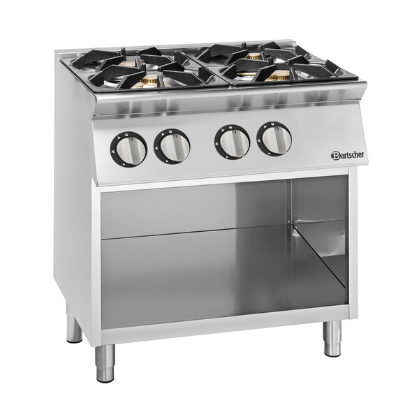 Gasfornuis | 900 | 4 Gasbranders, 2x6kW + 2x10kW | Aardgas, Inclusief Lpg-Mondstukken | Open Onderbouw