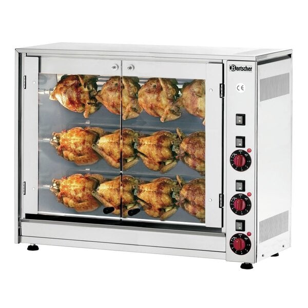 Kippengrill | P12N | 12 Kippen | 3 Spiesen | Elektrisch | 5kW | 400V | Binnenverlichting