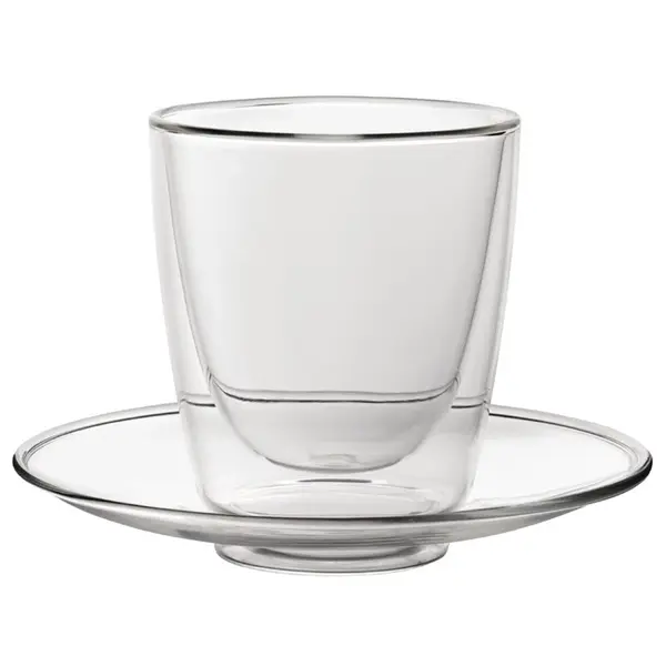 Cappuccinoglazen | Glas | 22cl | Incl. Schotels | 6 Stuks | Ø95x95(h)mm