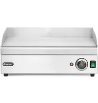 HENDI Bak-/Grillplaat | KitchenLine | Elektrisch | Glad Oppervlak 518x330 (Staal) | ≤300°C | 2.4kW (230V) | 527x404x233(h)mm
