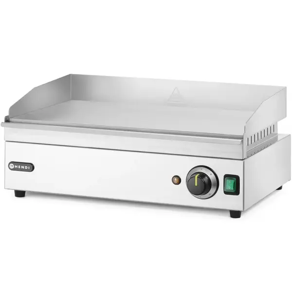Bak-/Grillplaat | KitchenLine | Elektrisch | Glad Oppervlak 518x330 (Staal) | ≤300°C | 2.4kW (230V) | 527x404x233(h)mm