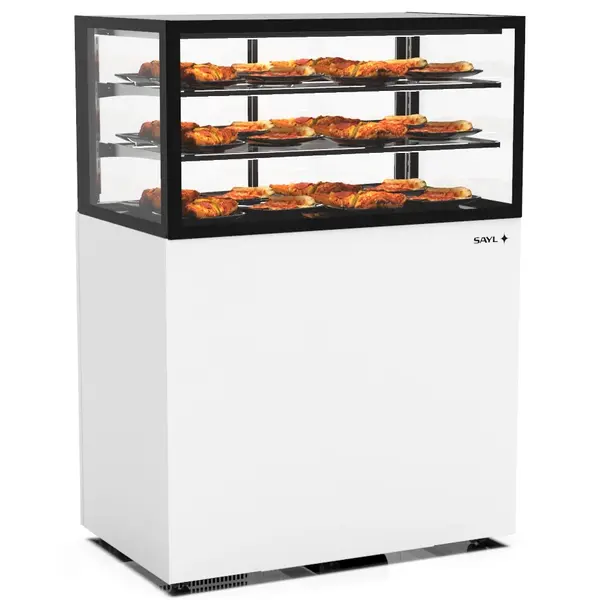 Warmhoudvitrine | INTEGRA | Wit/Zwart | 60°C/70°C | Geventileerd | 3 Niveaus | 1.05kW (230V) | Touchscreen | Wielen (Geremd) | 1000x600x1400(h)mm