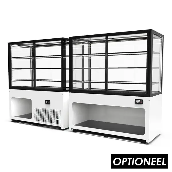 Warmhoudvitrine | INTEGRA | Zwart | 60°C/70°C | Geventileerd | 3 Niveaus | Zelfbediening | 1.56kW (230V) | Touchscreen | Wielen (Geremd) | 1000x600x1400(h)mm