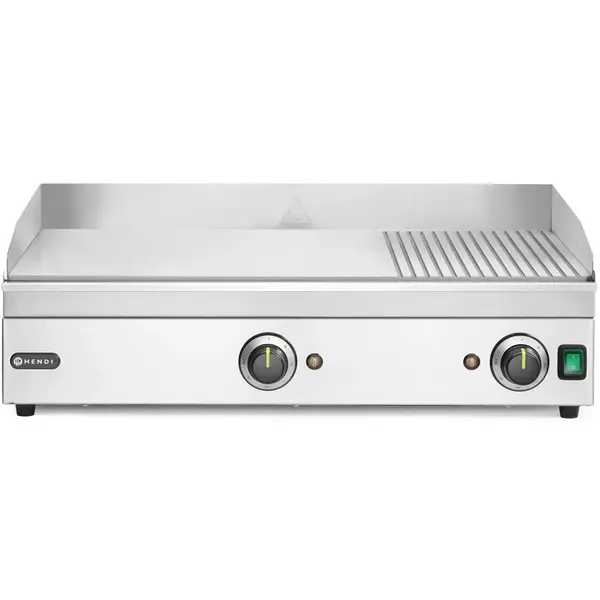 Bak-/Grillplaat | KitchenLine | Elektrisch | Glad/Gegroefd Oppervlak 688x410 (Staal) | ≤300°C | 3.5kW (230V) | 697x474x241(h)mm