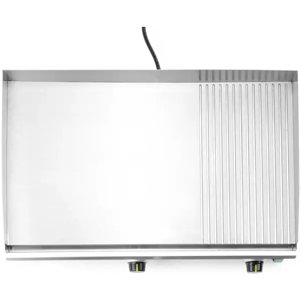 Bak-/Grillplaat | KitchenLine | Elektrisch | Glad/Gegroefd Oppervlak 688x410 (Staal) | ≤300°C | 3.5kW (230V) | 697x474x241(h)mm