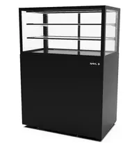 SAYL Neutrale Vitrine | INTEGRA | Zwart | 3 Niveaus | Wielen (Geremd) | 1000x600x1400(h)mm 