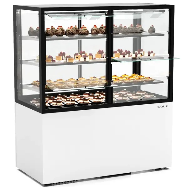 Koelvitrine | INTEGRA | Wit/Zwart | +2°C/+6°C | Geforceerd | 4 Niveaus | Zelfbediening | Touchscreen | Wielen (Geremd) | 1200x600x1400(h)mm