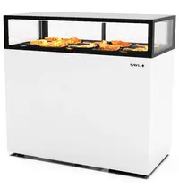 SAYL Warmhoudvitrine | INTEGRA | Wit/Zwart | 60°C/70°C | Geventileerd | 1 Niveau | 1.05kW (230V) | Touchscreen | Wielen (Geremd) | 1200x600x1150(h)mm 