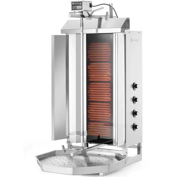Dönergrill | ProfiLine | Elektrisch | 4 Elementen (Glaskeramisch) | 7.2kW (400V) | Max. 60kg | Rotatiemotor Boven | 550x700x1120(h)mm