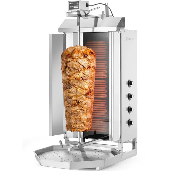 Dönergrill | ProfiLine | Elektrisch | 4 Elementen (Glaskeramisch) | 7.2kW (400V) | Max. 60kg | Rotatiemotor Boven | 550x700x1120(h)mm