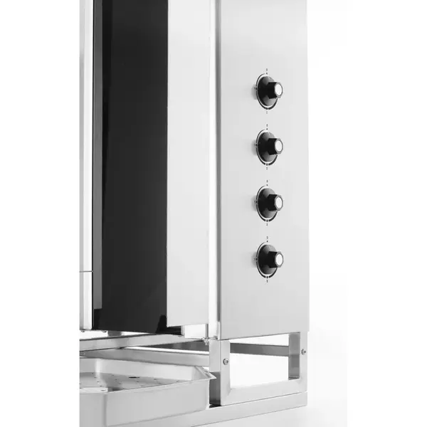 Dönergrill | ProfiLine | Elektrisch | 4 Elementen (Glaskeramisch) | 7.2kW (400V) | Max. 60kg | Rotatiemotor Boven | 550x700x1120(h)mm