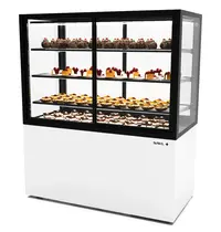 SAYL Koelvitrine | INTEGRA | Wit/Zwart | +2°C/+6°C | Geforceerd | 4 Niveaus | Zelfbediening | Touchscreen | Wielen (Geremd) | 1200x600x1400(h)mm