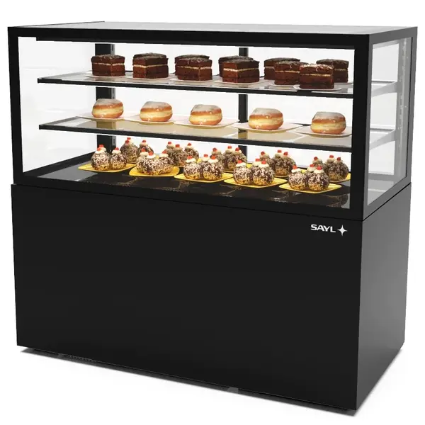 Koelvitrine | INTEGRA | Zwart | +2°C/+6°C | Geforceerd | 3 Niveaus | Touchscreen | Wielen (Geremd) | 1200x600x1100(h)mm