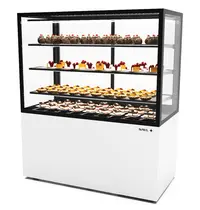 SAYL Koelvitrine | INTEGRA | Wit/Zwart | +2°C/+6°C | Geforceerd | 4 Niveaus | Touchscreen | Wielen (Geremd) | 1200x600x1400(h)mm