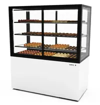 SAYL Koelvitrine | INTEGRA | Wit/Zwart | +2°C/+6°C | Geforceerd | 4 Niveaus | Zelfbediening | Vochtigheid Instelbaar | Wielen (Geremd) | 1200x600x1400(h)mm