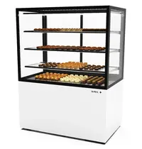SAYL Koelvitrine | INTEGRA | Wit/Zwart | +2°C/+6°C | Geforceerd | 4 Niveaus | Vochtigheid Instelbaar | Wielen (Geremd) | 1200x600x1400(h)mm