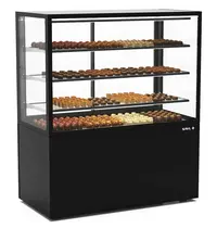 SAYL Koelvitrine | INTEGRA | Zwart | +2°C/+6°C | Geforceerd | 4 Niveaus | Vochtigheid Instelbaar | Wielen (Geremd) | 1200x600x1400(h)mm