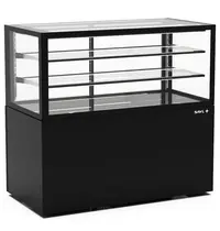 SAYL Neutrale Vitrine | INTEGRA | Zwart | 3 Niveaus | Wielen (Geremd) | 1200x600x1100(h)mm