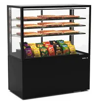 SAYL Neutrale Vitrine | INTEGRA | Zwart | 4 Niveaus | Wielen (Geremd) | 1200x600x1400(h)mm 