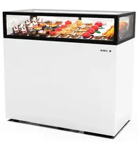 SAYL Koelvitrine | INTEGRA | Wit/Zwart | +2°C/+6°C | Geforceerd | 1 Niveau | Touchscreen | Wielen (Geremd) | 1200x600x1150(h)mm