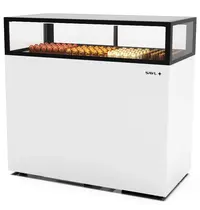 SAYL Koelvitrine | INTEGRA | Wit/Zwart | +2°C/+6°C | Geforceerd | 1 Niveau | Vochtigheid Instelbaar | Wielen (Geremd) | 1200x600x1150(h)mm