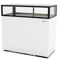 SAYL Neutrale Vitrine | INTEGRA | Wit/Zwart | 1 Niveau | Wielen (Geremd) | 1200x600x1150(h)mm 