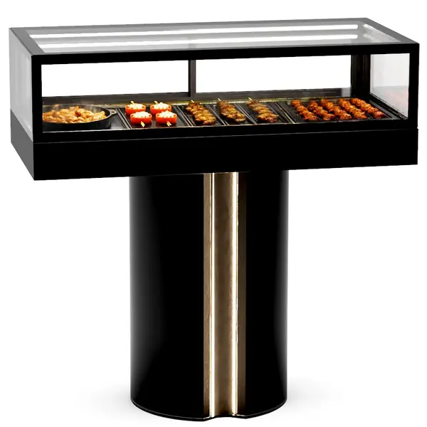 Warmhoudvitrine | INTEGRA T | Zwart | 60°C/70°C | Geventileerd | 1 Niveau | 1.05kW (230V) | Touchscreen | 1200x600x1200(h)mm