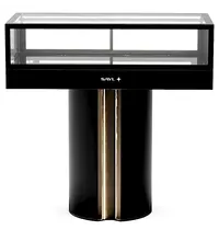 SAYL Neutrale Vitrine | INTEGRA T | Zwart | 1 Niveau | 1200x600x1200(h)mm