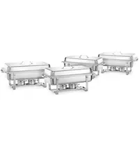 HENDI Set Chafing Dishes | RVS | 1/1 GN (8.5L) | 4 Stuks | 610x355x297(h)mm