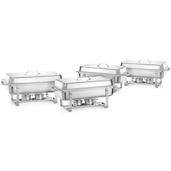 Set Chafing Dishes | RVS | 1/1 GN (8.5L) | 4 Stuks | 610x355x297(h)mm