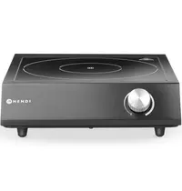 HENDI Inductiekookplaat | 1 Kookpunt (Ø260) | 3.5kW (230V) | Incl. Steelpan & Koekenpan | 320x395x95(h)mm