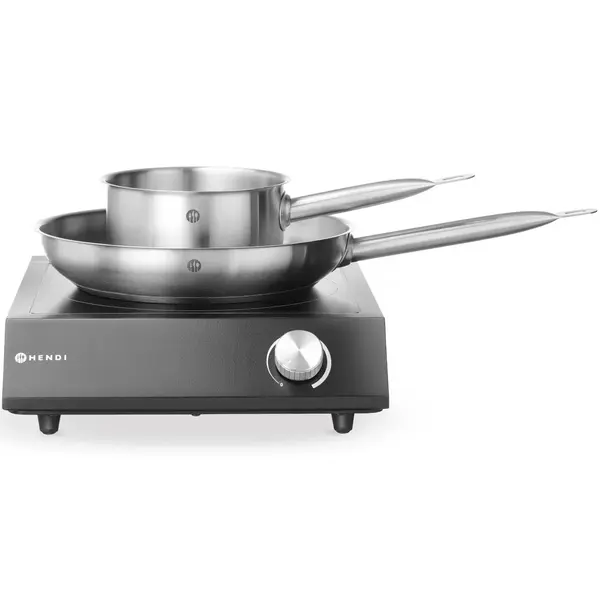 Inductiekookplaat | 1 Kookpunt (Ø260) | 3.5kW (230V) | Incl. Steelpan & Koekenpan | 320x395x95(h)mm