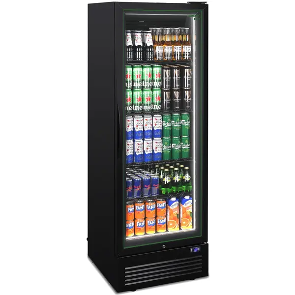 Drankenkoeling | ECO | Energiezuinig | 364L | Zwart | 0°C/+10°C | Statisch + Ventilator | Wielen | 650x719x1985(h)mm