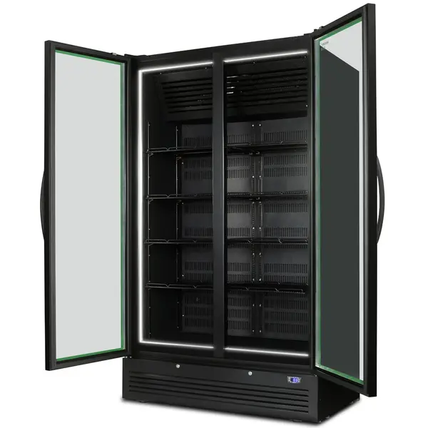 Koelkast | ECO | Energiezuinig | 771L | Zwart | 0°C/+10°C | Statisch + Ventilator | Draaideuren | Wielen | 1200x719x1985(h)mm