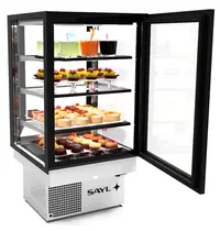 SAYL Drop-In Koelvitrine | INTEGRA | Zwart | +2°C/+6°C | Geforceerd | 4 Niveaus | Zelfbediening | Touchscreen | 600x600x815/1155(h)mm
