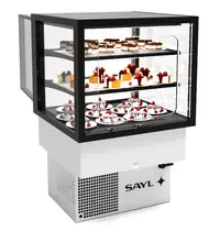 SAYL Drop-In Koelvitrine | INTEGRA | Zwart | +6°C/+10°C | Geforceerd | 3 Niveaus | Zelfbediening | Touchscreen | 600x600x515/855(h)mm