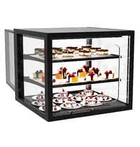 SAYL Neutrale Vitrine | INTEGRA | Zwart | 3 Niveaus | Zelfbediening | 600x600x515(h)mm
