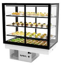 SAYL Drop-In Koelvitrine | INTEGRA | Zwart | +2°C/+6°C | Geforceerd | 4 Niveaus | Zelfbediening | Touchscreen | 1000x600x815/1155(h)mm 