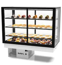SAYL Drop-In Koelvitrine | INTEGRA | Zwart | +2°C/+6°C | Geforceerd | 4 Niveaus | Zelfbediening | Touchscreen | 1200x600x815/1155(h)mm 
