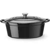 HENDI Braadpan | Geëmailleerd | 6.88L | Div. Warmtebronnen | Incl. Deksel | 405x255x134(h)mm