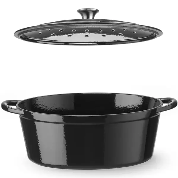Braadpan | Geëmailleerd | 6.88L | Div. Warmtebronnen | Incl. Deksel | 405x255x134(h)mm