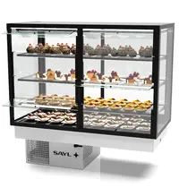 SAYL Drop-In Koelvitrine | INTEGRA | Zwart | +2°C/+6°C | Geforceerd | 4 Niveaus | Zelfbediening | Touchscreen | 1200x600x815/1155(h)mm 