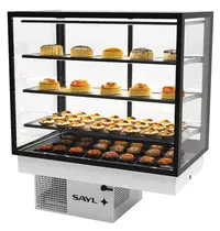 SAYL Drop-In Koelvitrine | INTEGRA | Zwart | +2°C/+6°C | Geforceerd | 4 Niveaus | Touchscreen | 1000x600x815/1155(h)mm 
